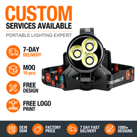 Lampe frontale haute puissance 3 XHP70 Gen2 15000 Lumens, batterie externe 15000mAh à charge rapide, pour camping, mines et construction
