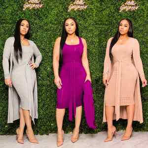 PZF-S3823 nuovo arrivo 2024 <span class=keywords><strong>abbigliamento</strong></span> autunnale solido a maniche lunghe abito <span class=keywords><strong>Boutique</strong></span> - Product Image 2