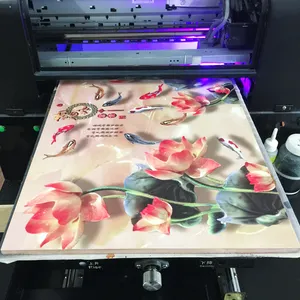 A3 DTG Printer T-shirt digital inkjet printer model:A3-6 lotus tile uv printing video