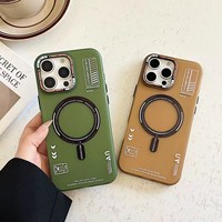 Coque de téléphone magnétique mate pour iPhone 12 13 14 Plus 15 16 Pro Max, compatible avec la charge sans fil, dos givré, cadre métallique pour objectif, boutons de protection