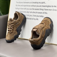 Nouvelle Collection Hiver 2025 – Chaussures de Randonnée Basses Tendance pour Hommes, Polyvalentes, en Faux Daim, Doublées Polaire, à Lacets, Couleur Unie