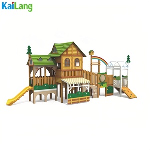<span class=keywords><strong>KAILANG</strong></span> KLM18401 Aire de jeux pour enfants écologique, cabane forestière de luxe en bois avec toboggan, pour extérieur, école, parc - Product Image 3
