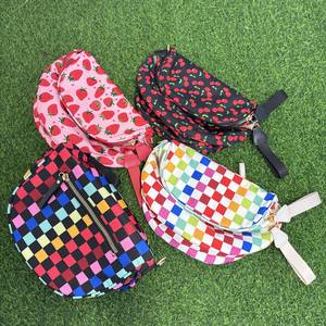 Mode à <span class=keywords><strong>la</strong></span> mode <span class=keywords><strong>fraise</strong></span> motifs taille ceinture sac nouveauté Nylon Fanny Pack poitrine sac pour femmes bandoulière - Product Image 4