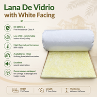 Manta de Lana de Vidrio R11 ASTM C518 para el Mercado Mexicano con Revestimiento Blanco Ignífugo para Techos