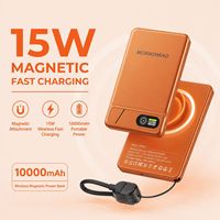 Batterie externe magnétique ultra-mince en alliage d'aluminium Source Factory 5000mAh 10000mAh PD20W à charge rapide portable avec support