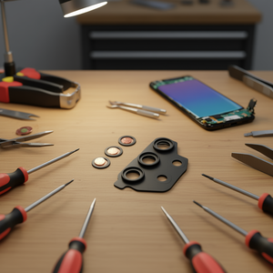 Lente de cámara trasera y embellecedor para Samsung Galaxy A32 5G SM-A326 Negro - Product Image 3