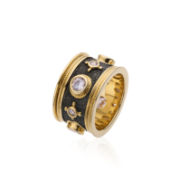 Szesangsang Kupfer zweifarbig färben schwarz Retro Ring Original Design hochwertiges Gefühl Europa und Minderheit Mode Ring