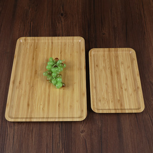 Rectangular <b>Bamboo</b> Serving Tray Set For Tea Coffee Hotel Restaurant Use - Product Image 3