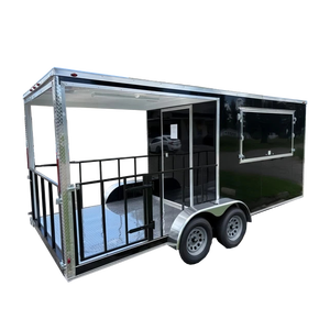 <span class=keywords><strong>Remolque</strong></span> de Comida para Asados de Aluminio Cuadrado con Terraza |   Parrilla Ahumadora con Luces <span class=keywords><strong>LED</strong></span> para Barbacoa Callejera - Product Image 1