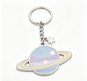 Llavero de Esmalte Personalizado con Planeta Rosa, Anillo para Llaves de Aleación de Zinc con Sistema Solar, Regalo con Temática Espacial, Recuerdo - Product Image 2