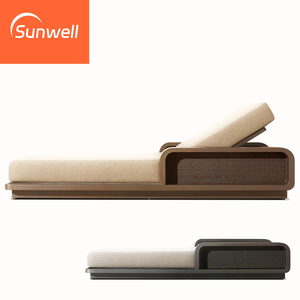 Chaise longue d'extérieur en aluminium au design moderne, résistante aux UV, avec coussins imperméables, pour la piscine et les loisirs en cour. - Product Image 5