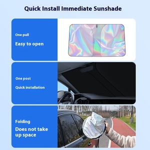 Ön cam araba güneşliği kapak alüminyum folyo gizlilik perde ile lazer güneş koruma isı yalıtım ön perde - Product Image 3