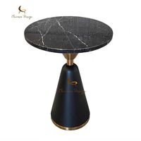 Table basse ronde italienne moderne de luxe Table d'appoint ronde en métal et acier inoxydable pour salon