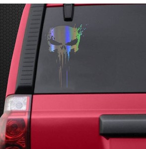 Adesivo Teschio Punisher 22*15cm, Decalcomania 3D per Auto, Adesivi Vinilici Riflettenti con Effetto Sangue, Accessori per Styling Auto - Product Image 6