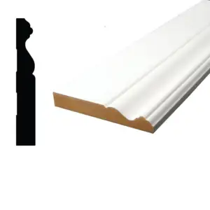 Design simples Primer branco madeira Baseboard MDF porta invólucro molduras