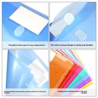 Carpeta de Archivo Transparente A4 con 3 Anillas, Cierre de Velcro, Carpeta de Documentos Impermeable con Bolsillo para Etiquetas