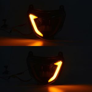 Phare LED noir Yongjin avec clignotant jaune DRL pour <span class=keywords><strong>Ducati</strong></span> Hypermotard 821 - Product Image 3