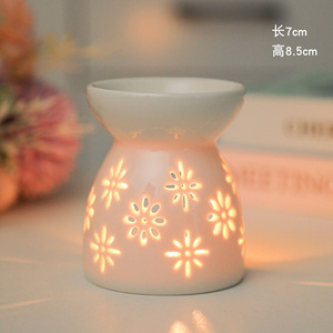 Wholesale White <b>Ceramic</b> Burner Candle Essential Oil Aromatherapy <b>Diffuser</b> Hollow Heating Stove Middle East Home Decor Ornament - Product Image 6