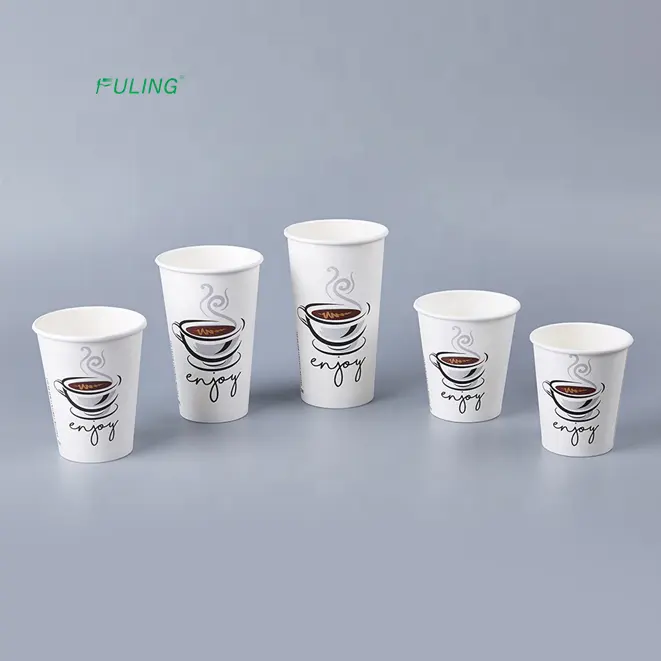 Coupe jetable en papier blanc, gobelet à usage unique, go jute 12 oz 8oz, gobelet de café en papier blanc, pièces
