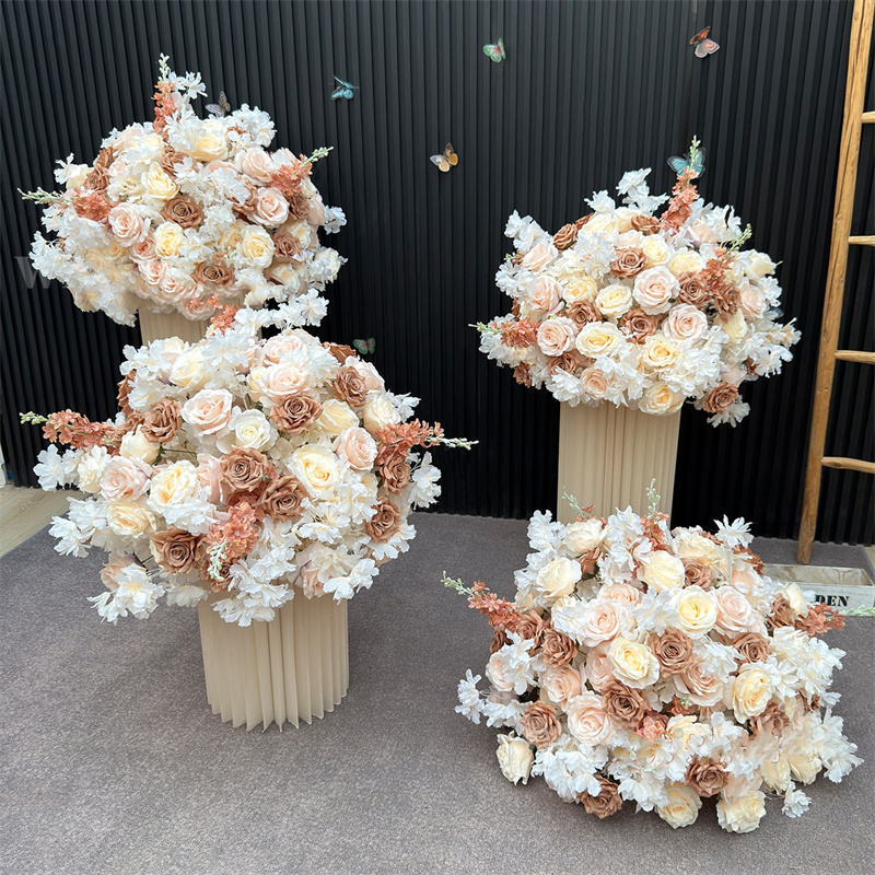 FL-180 Event Champagne Flower Ball Arrangement Brown Color Silk Flower ...