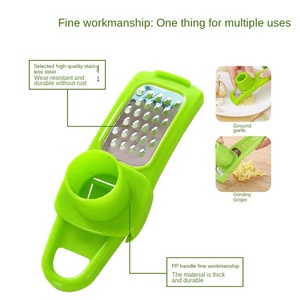 <b>Multifunctional</b> Household Garlic Ginger Grinder Creative Plastic Kitchen Tool Stainless Steel Manual Press <b>Cutter</b> Easy Use Cream - Product Image 6