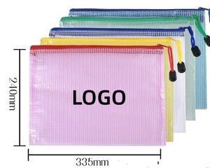 แฟ้มใส่เอกสารพีวีซีแฟชั่น พิมพ์โลโก้ได้ตามต้องการ ขนาด A3/A4/A5/A6/B4/B5/B6/B8 กันน้ำ พับได้ ซิปใส - Product Image 1