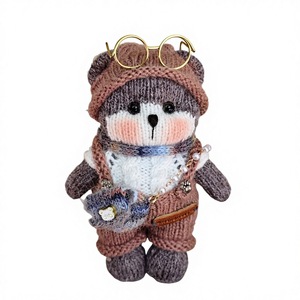 Bambole Lavorate a Mano, Orsacchiotto in Maglia, Giocattoli Artigianali da Regalo con Imbottitura in Cotone PP, Ornamento Pendente Cartone Animato Carino, Regalo 9cm - Product Image 3