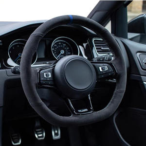 Cubierta de volante de cuero cosida a mano para Volkswagen Golf 7 Tanyue <span class=keywords><strong>R</strong></span>-Line Tuon X accesorios de diseño de Modelo Especial T - Product Image 4