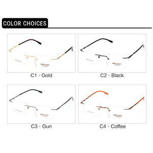 Lunettes optiques sans monture Grey Jack, monture carrée, unisexe, monture en métal, lunettes pour myopie SF9003, largeur moyenne - Product Image 4