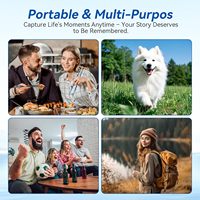 Mini caméra corporelle avec enregistrement audio et vidéo, caméscope de poche POV 270 °   Caméra portable rotative 1080P HD 64 Go pour les voyages