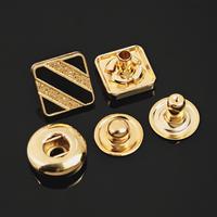 KUNSHUO – Lot de boutons-pression carrés en alliage de zinc de 12 mm avec logo personnalisé pour vêtements Thobe pour hommes – Accessoires vestimentaires 4 pièces