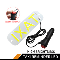 Lampe indicatrice de cabine de taxi à LED pour pare-brise, panneau lumineux 12V, feux de guidage de taxi COB avec allume-cigare