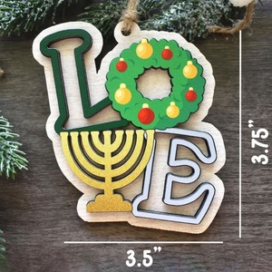 New cross-border <b>Hanukkah</b> Christmas <b>decorations</b>, wooden crafts, ornaments, Christmas family party <b>decorations</b> - Product Image 3