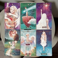 Jeu de cartes Oracle personnalisé 350 g/m² avec impression effet ombre, cartes douces au toucher en velours à reflets, avec boîte magnétique et bords dorés
