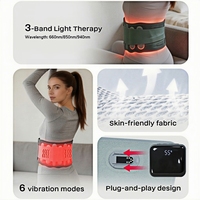 Ceinture vibrante de luminothérapie rouge AZURE pour usage domestique avec chauffage infrarouge et massage 660nm/850nm/940nm
