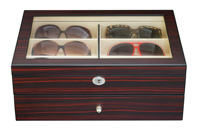 Organisateur de lunettes de soleil 12 fentes étui à lunettes en bois pour femmes hommes porte-lunettes boîte de rangement d'affichage