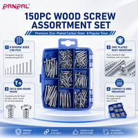Kit d'Assortiment de 150 Vis à Bois Zinguées CKS à Tête Fraisée et à Tête Semi-Rondes – Personnalisable