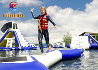 Parque acuático inflable grande, precio de fábrica, Parque Acuático inflable flotante con muchos juegos acuáticos divertidos