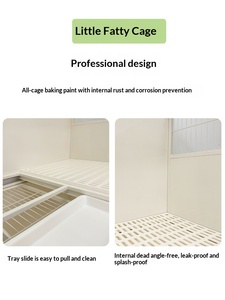 Cage d'élevage pour chats de petite taille, modèle Iron Cat, pour usage domestique et intérieur, avec conception à trois niveaux et trois plateaux, panneau arrière solide amélioré - Product Image 3