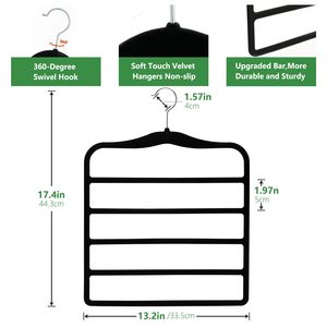 <span class=keywords><strong>Organisation</strong></span> et rangement Cintres pour pantalons Organisateurs <span class=keywords><strong>de</strong></span> placard et rangement peu encombrants Cintre en velours antidérapant - Product Image 3