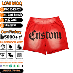 Pantalones Cortos Rojos Personalizados para Hombre, 100% Poliéster, Cintura Elástica, Impresión por Transferencia de Calor, Servicio OEM - Product Image 1