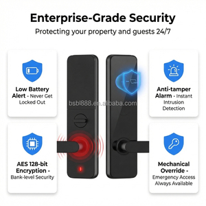 Serrure de porte intelligente TTLock TTHotel en alliage d'aluminium pour porte en bois, avec carte RFID, code et clé physique, pour appartement Cloud Grade C - Product Image 3