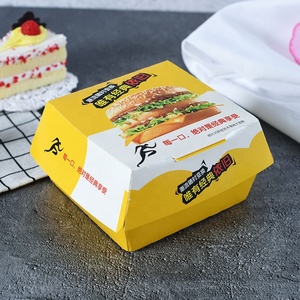 Custom Printed Disposable Hamburger Paper Box Oil Proof <b>Takeaway</b> Burger <b>Container</b> Recyclable Custom Logo Size Contact Us For Foo - Product Image 5