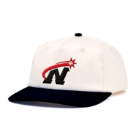 Casquette bicolore brodée, casquettes de sport haut de gamme non structurées, casquettes athlétiques avec logo personnalisé, fabricant de casquettes de baseball à 5 panneaux
