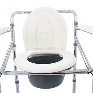 Y tế Gấp Thép điều dưỡng bên cạnh vòi hoa sen nhà vệ sinh <span class=keywords><strong>commode</strong></span> ghế với bánh xe cho người cao tuổi - Product Image 6