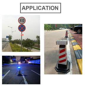 Feux de signalisation de sécurité routière solaires avec garniture en ABS/PC blanc, LED clignotante, indice de protection IP66, pour les travaux routiers - Product Image 6