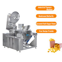 Machine à Popcorn Industrielle à Grande Capacité en Acier Inoxydable, Équipement de Production de Popcorn au Gaz pour Usine Alimentaire et Industrie des Snacks