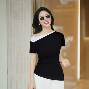 ชุดเครื่องแต่งกายของผู้หญิง | เสื้อเบลล์สีดำกับกางเกงนายาสีขาว | ลุคสองชิ้นที่หรูหราทันสมัยสำหรับธุรกิจหรือกิจกรรม - Product Image 5