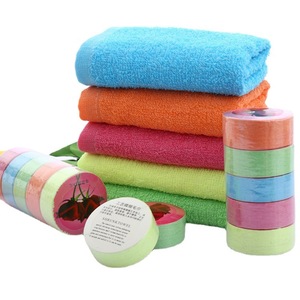 Serviette compressée Xinshang 30x65cm en coton pur coloré, serviette de voyage portable - Product Image 2