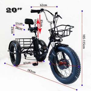Vélo électrique pliable à pneus larges de 20 pouces pour adultes, tricycle électrique 48V 500W, vélo cargo électrique à <span class=keywords><strong>3</strong></span> <span class=keywords><strong>roues</strong></span> pour femmes et hommes, Ebike - Product Image 5